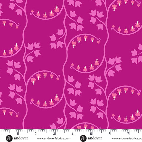 Heart Nouveau - Eye Candy Quilts - Bleeding Heart - Grape - A1312P