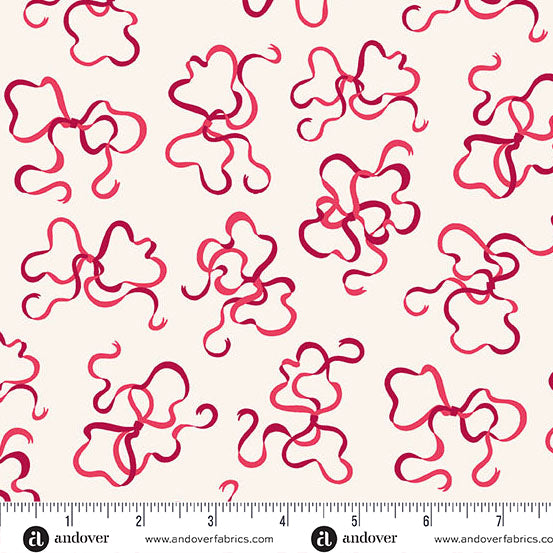 Heart Nouveau - Eye Candy Quilts - Curlicue Bows - Rosy - A1313LR