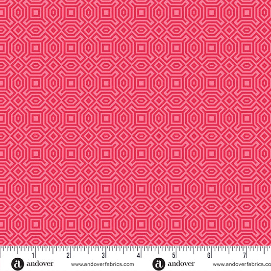 Heart Nouveau - Eye Candy Quilts - XO Love You - Coral - A1315E