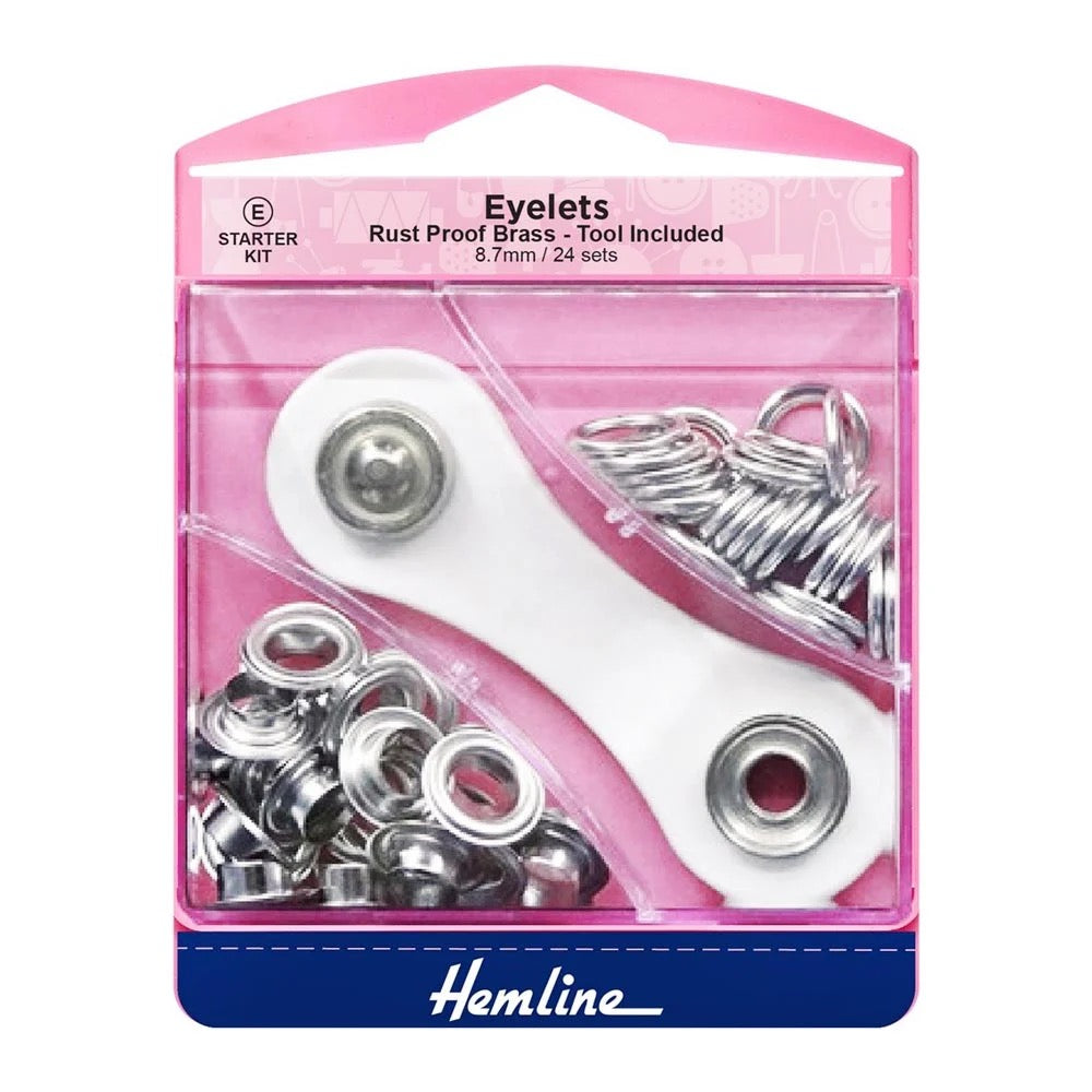 Hemline Rust Proof Brass Eyelets - 24 sets - 8.7mm
