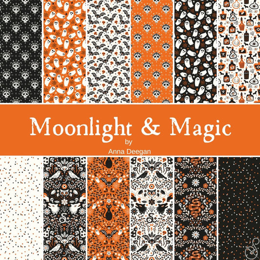 Moonlight & Magic | Ink & Thread | Hand Cut Fat Quarter Pack |MOON2000