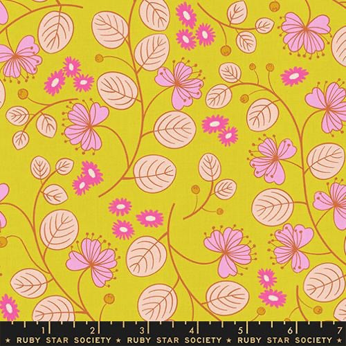 Ruby Star Society - LoFi Linens - Caper Floral - Citron - RS1133 15CL