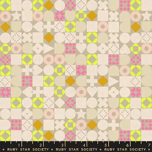Ruby Star Society - LoFi Linens - Blocked - Khaki - RS1134 13CL