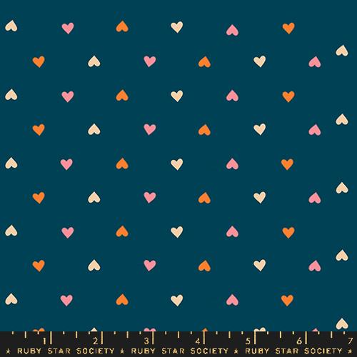 Ruby Star Society - Hearts Ditsy Dots Hearts Retro Blender- Galaxy- fabric - RS009115