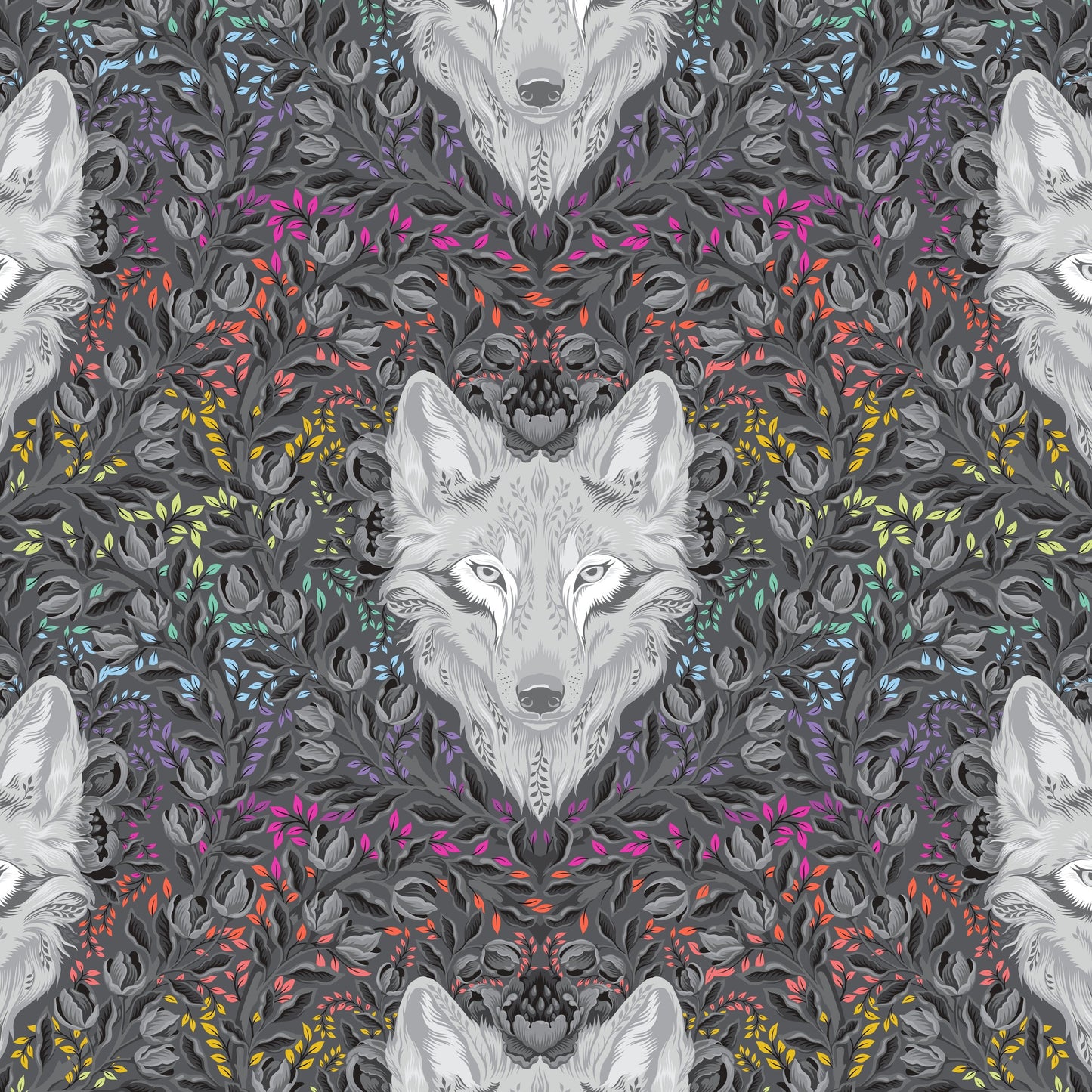 Tula Pink - Graywork - Wolf Of Pink Street - Carbon - PWTP256 - PRE ORDER