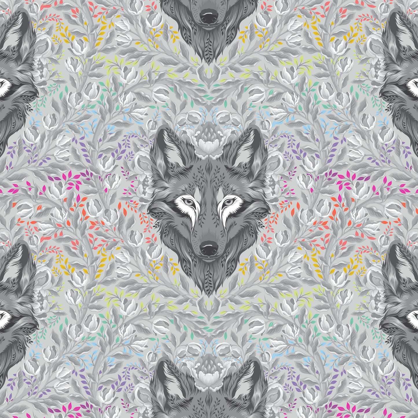Tula Pink - Graywork - Wolf Of Pink Street - Fog - PWTP256 - PRE ORDER