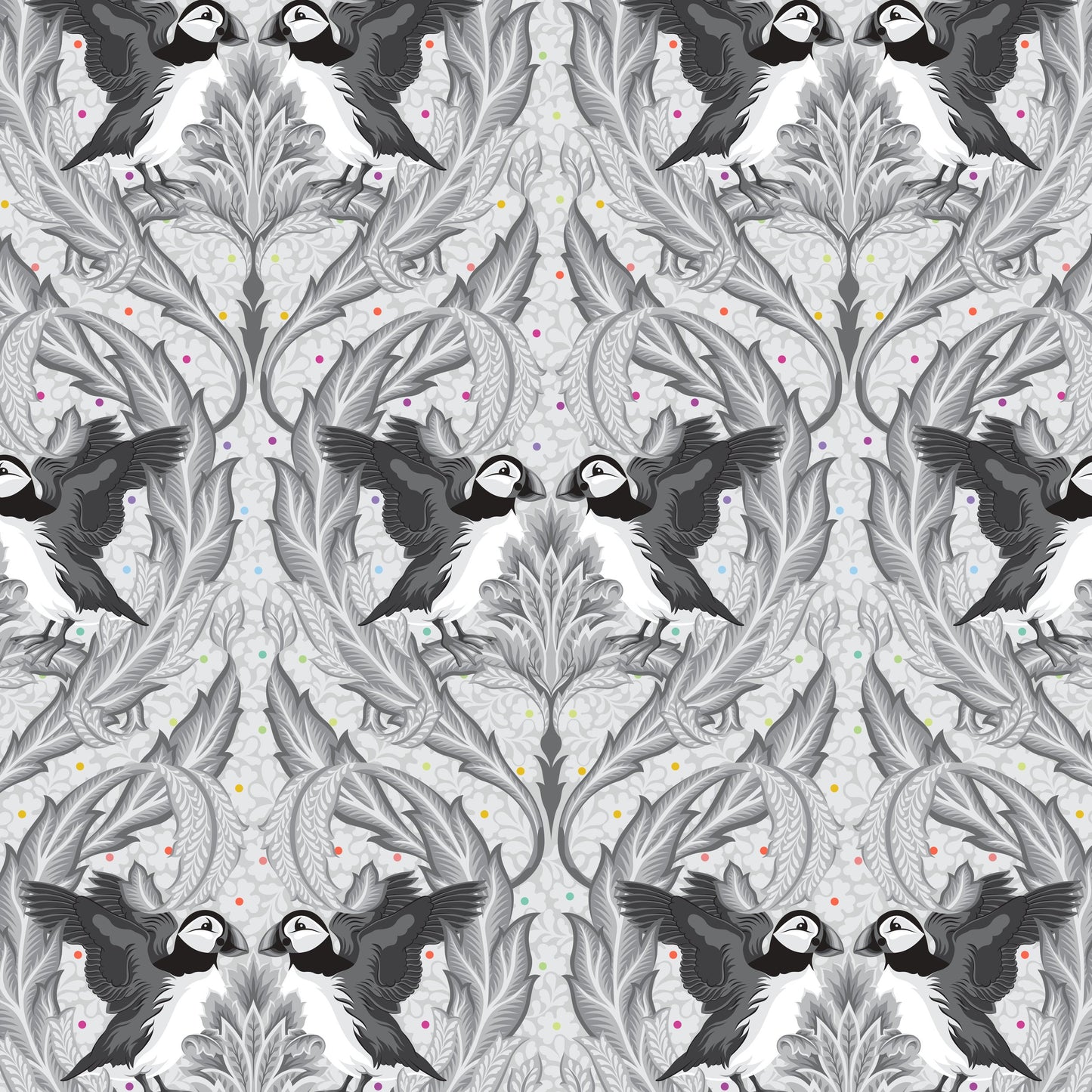 Tula Pink - Graywork - Huffin & Puffin - Whisper - PWTP260 - PRE ORDER