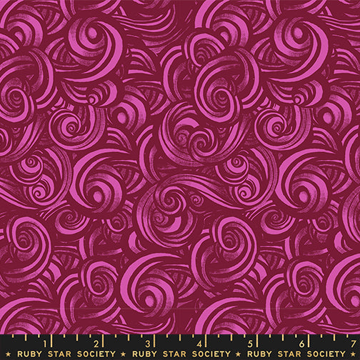 Rose coloured swirling smoke pattern fabric fireglow from Ruby Star Society in Australia RS 2135_14