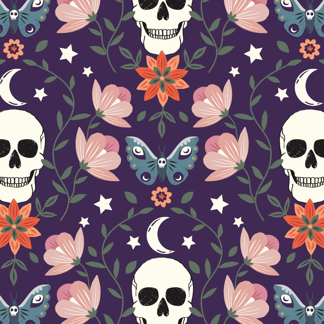 Spellbound - Sally Mountain - Skull and Floral - SPELL2451