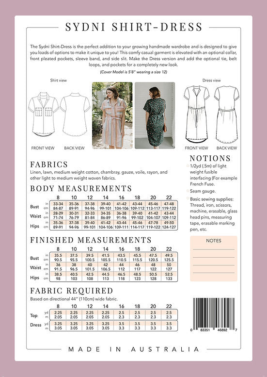 Sydni Shirt - Pattern - Sew To Grow