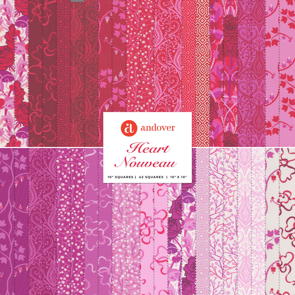 Heart Nouveau - Eye Candy Quilts - Hand Cut half meter pack