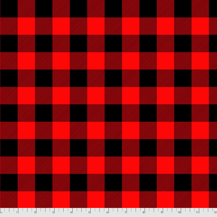 FNTP002.HOLLYBERRY, Holiday Homies Flannel, Tula Pink, Check yo' Self, Hollyberry