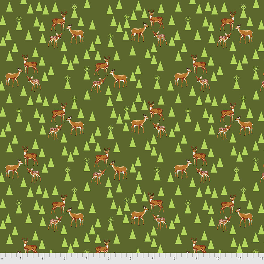 Holiday Homies Flannel - Tula Pink - Road Trip - Pine Fresh