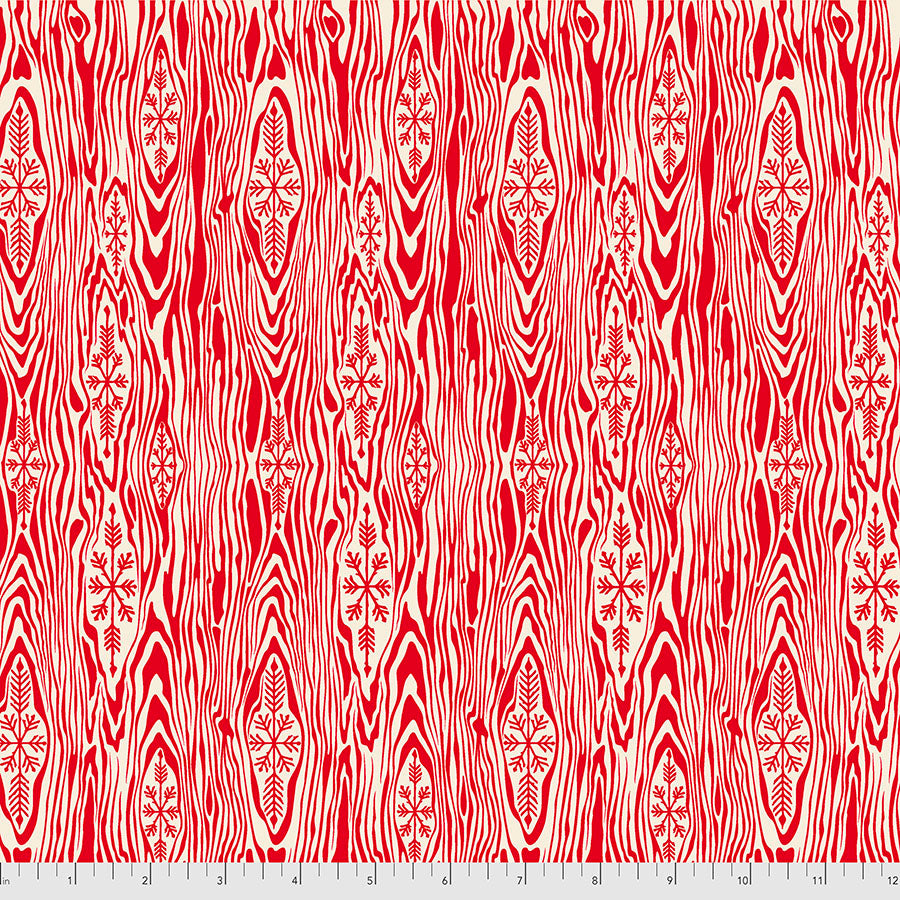 Holiday Homies Flannel - Tula Pink - Yule Log - Hollyberry