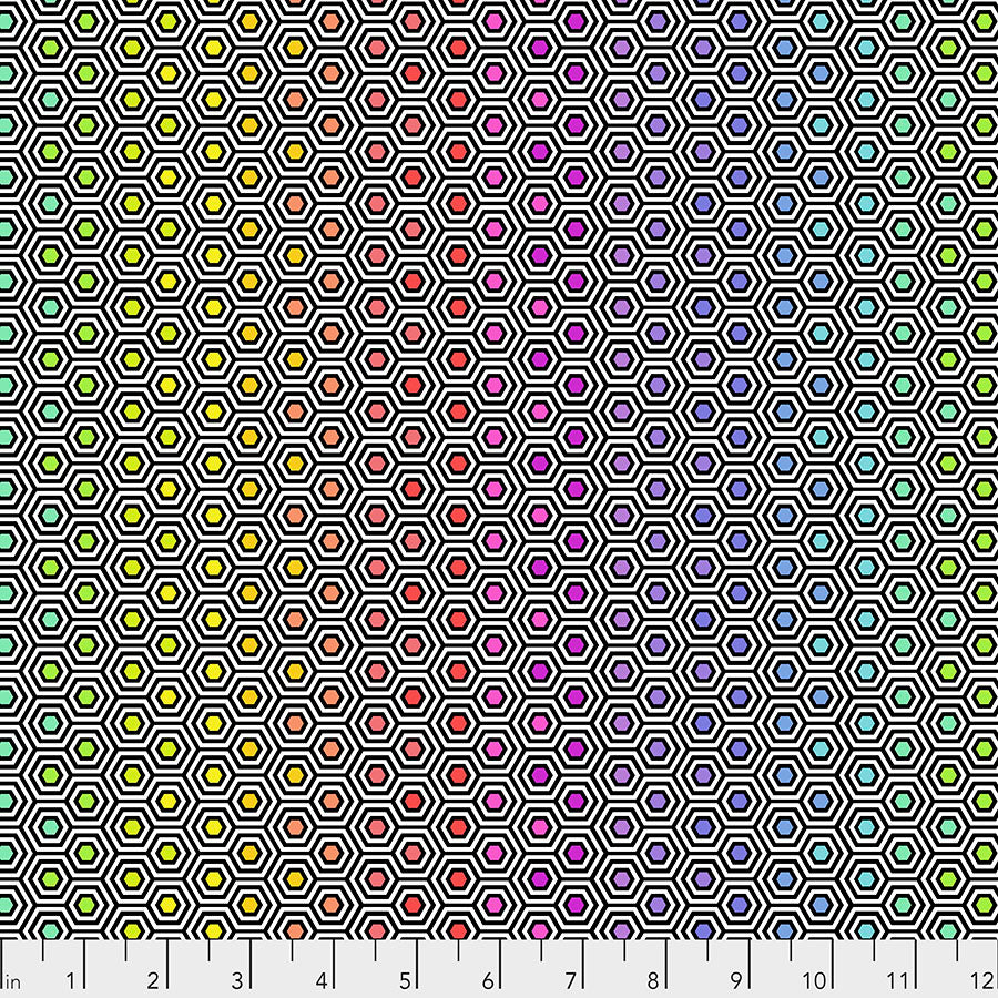 Linework - Tula Pink - Hexy Rainbow - Ink