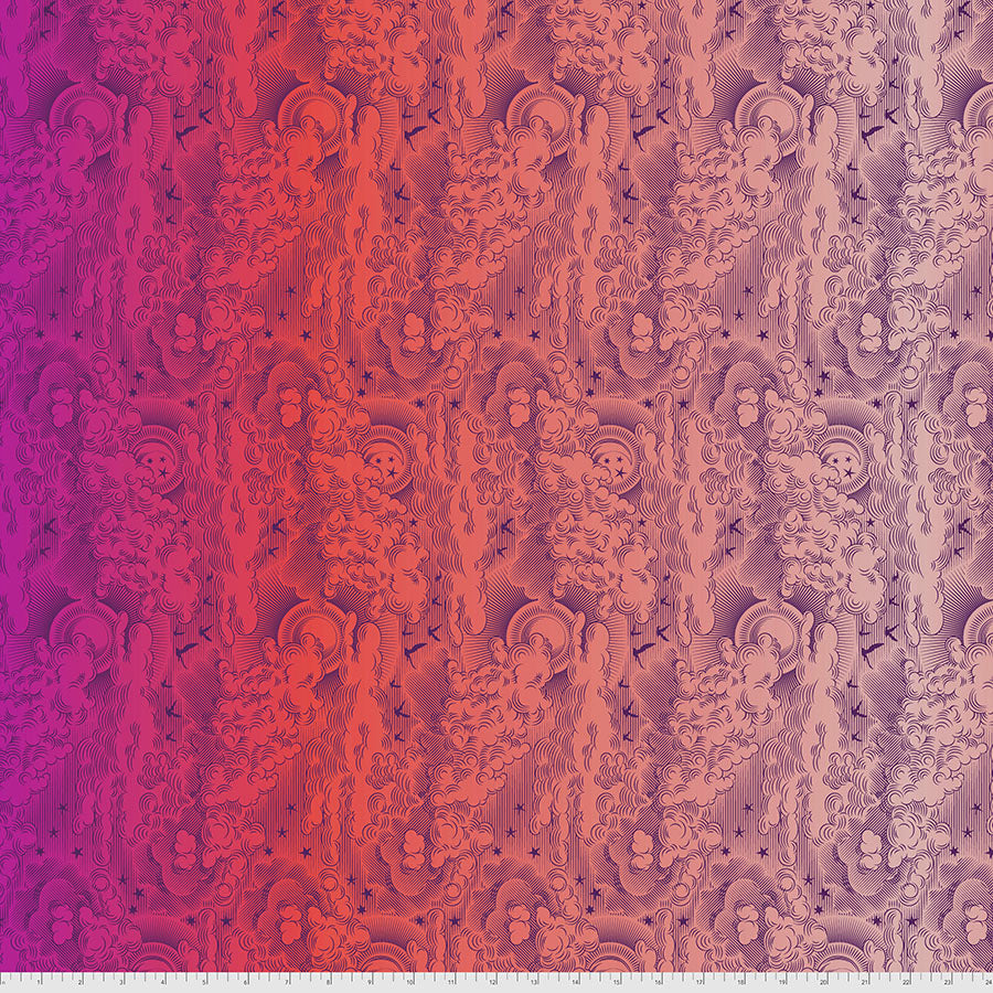 Tula Pink - Daydreamer - Little fluffy clouds - Dragonfruit