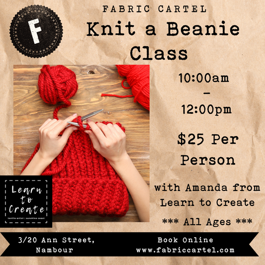 ** Intermediate** Learn to Knit a beanie class