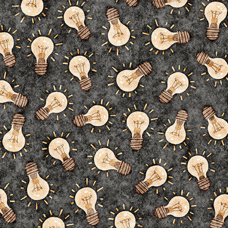 Pattern of light bulbs on a dark textured background