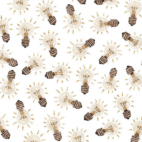 Pattern of light bulbs on a white background
