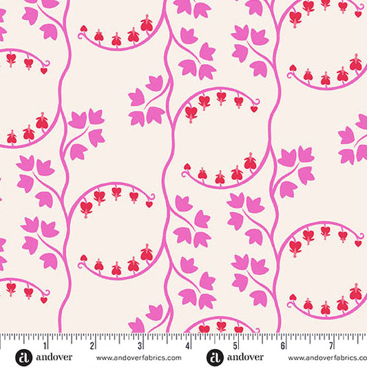Heart Nouveau - Eye Candy Quilts - Bleeding Heart - Rosy - A1312L