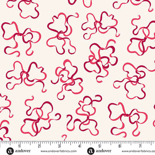 Heart Nouveau - Eye Candy Quilts - Curlicue Bows - Rosy - A1313LR