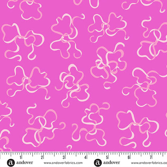 Heart Nouveau - Eye Candy Quilts - Curlicue Bows - Pink - A1313P