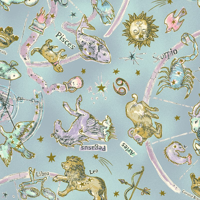 Astrology - Blue  - Cosmo Textiles