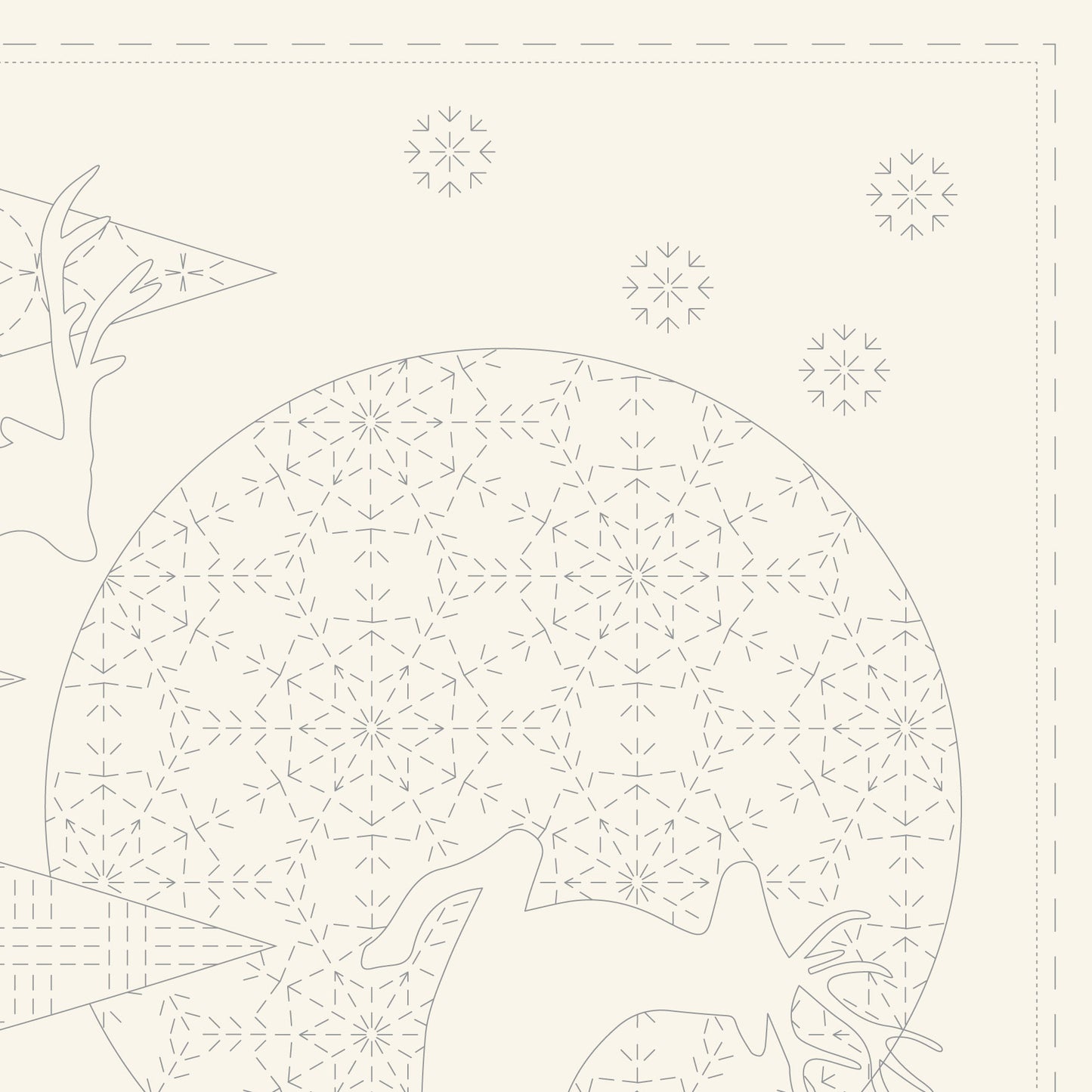 Sashiko Panel - Christmas - Devonstone