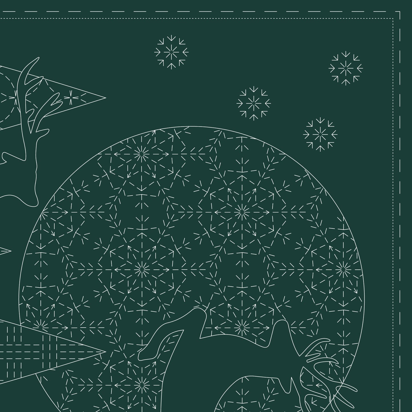 Sashiko Panel - Christmas - Devonstone