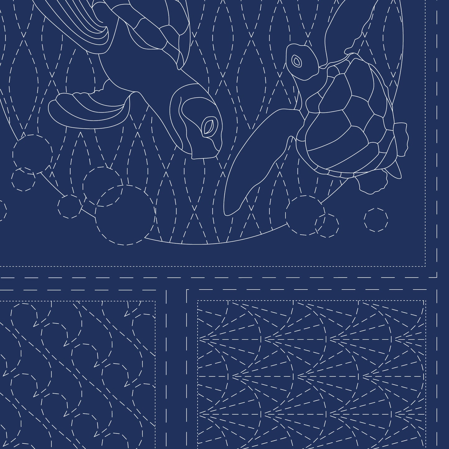 Sashiko Panel - Ocean - Devonstone