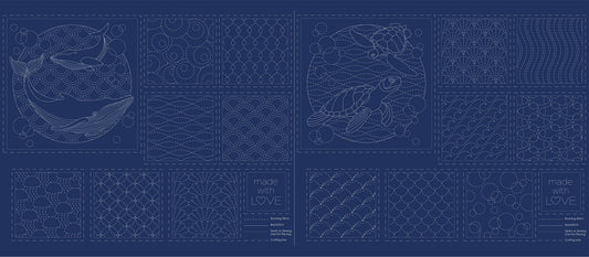 Sashiko Panel - Ocean - Devonstone