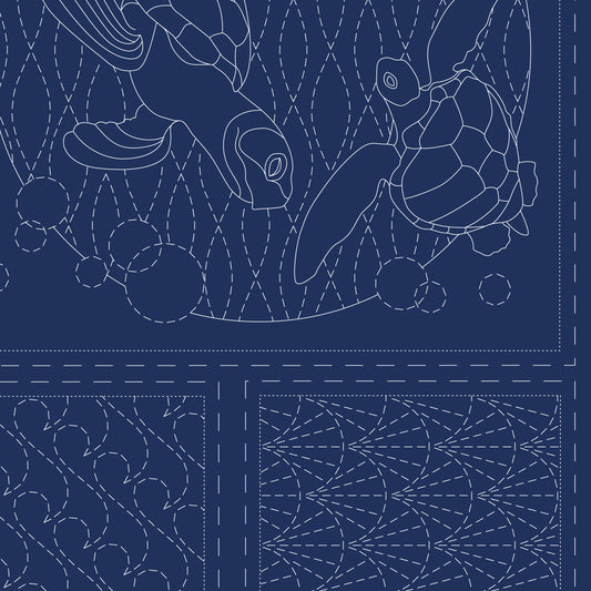 Sashiko Panel - Ocean - Devonstone