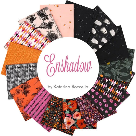Fat Quarters of Enshadow fabric, arranged in a circle Australia