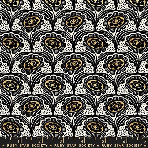 Ruby Star Society - Ink Shop - Scallop Flower Florals Novelty Retro - Metallic Gold - RS2140 14M