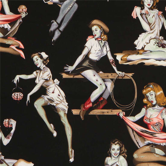 Alexander Henry |Beauties and Brains | Zombie Pin Up Girls |   8431 D