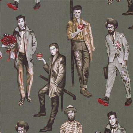 Alexander Henry |Brawn and Brains | Zombie Pin Up Men |   8889 A