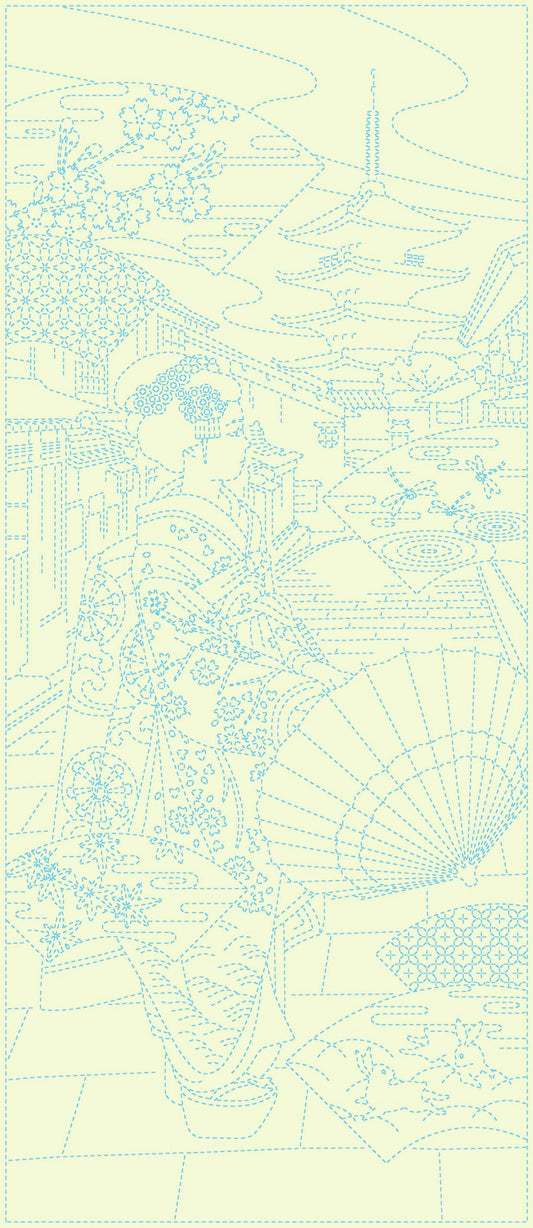 Sashiko Panel - Maiko - QH Textiles