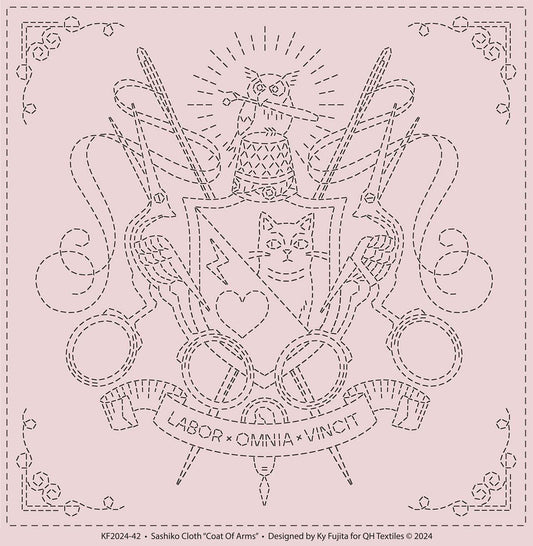 Sashiko Panel - Coat of Arms - QH Textiles