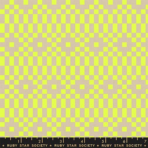 Ruby Star Society - LoFi Linens  - Bitmapped - Neon Yellow - RS1136 13CL