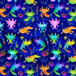 Rel-Axolotl - Timeless Treasures - Royal - TTCD2889