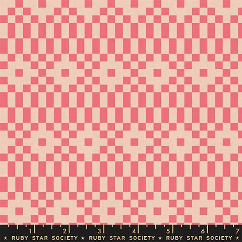 Ruby Star Society - LoFi Linens  - Bitmapped - Neon Coral - RS1136 17CL