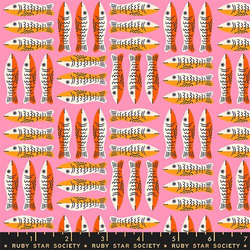 Ruby Star Society - 1800 Calico - Little Sardines Novelty Fish Tinned Fish - Pink - RS4168 11