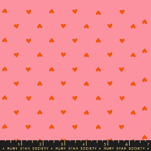 Ruby Star Society - Hearts Ditsy Dots Hearts Retro Blender- Sorbet- fabric -  RS009114