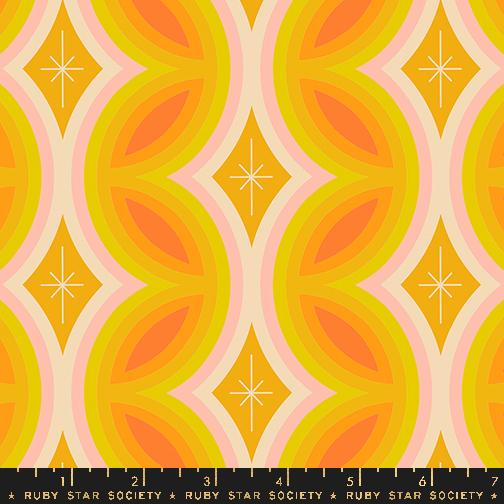 Ruby Star Society - Juicy - Rattan Geometrics Stripe Border Retro- Buttercup - fabric - RS008712