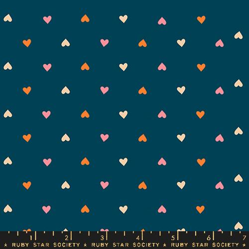 Ruby Star Society - Hearts Ditsy Dots Hearts Retro Blender- Galaxy- fabric -  RS009115