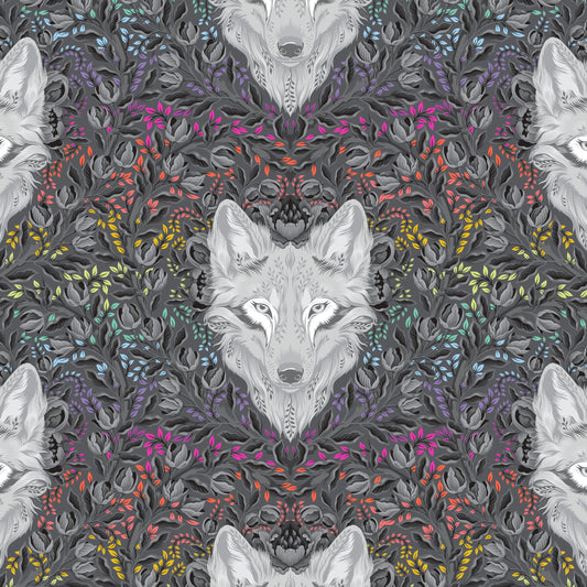 Tula Pink - Graywork - Wolf Of Pink Street - Carbon - PWTP256 - PRE ORDER