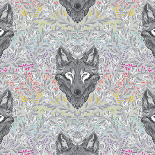 Tula Pink - Graywork - Wolf Of Pink Street - Fog - PWTP256 - PRE ORDER