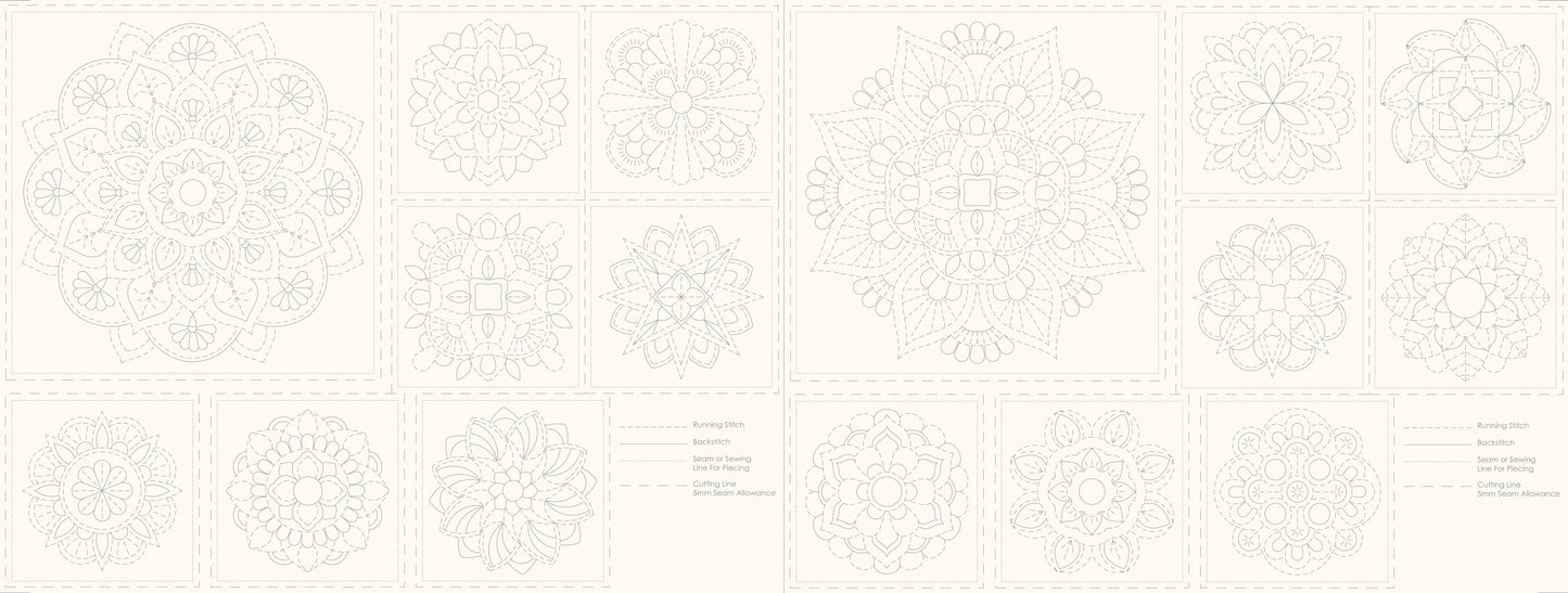 Sashiko Panel - Mandala - Devonstone