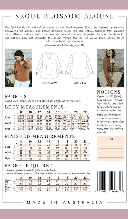 Seoul Blossom Blouse - Pattern-Sew to Grow