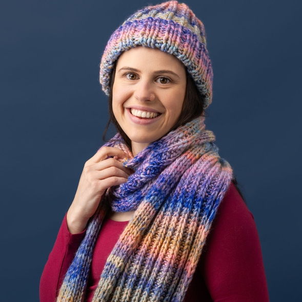 Speedy Beanie & Scarf beginner knitting pattern